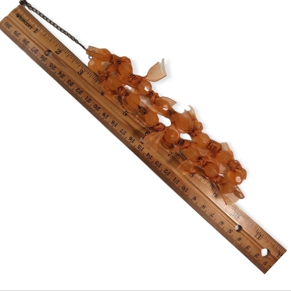 Burnt Orange Ribbons & Beads Bracelet - Picture 3 of 4